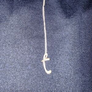 Tiffany Elsa Peretti initial silver necklace T